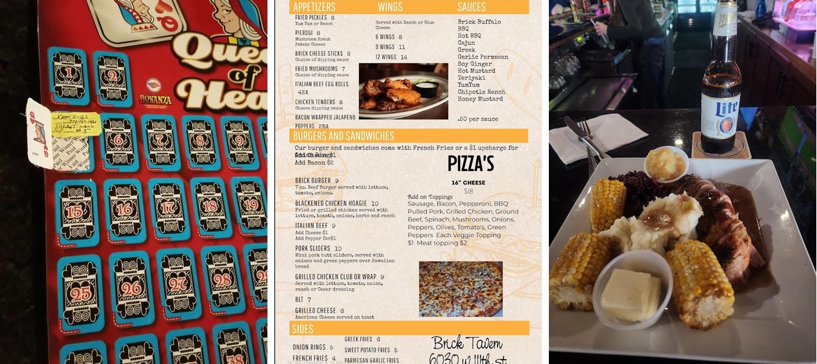 The Brick Tavern Menu