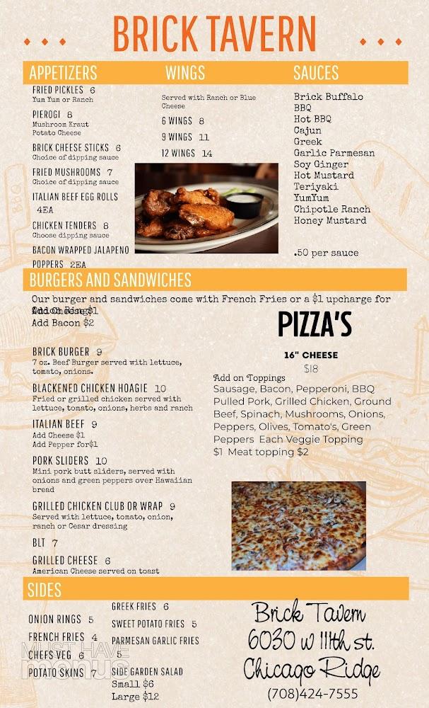 The Brick Tavern Menu image 1