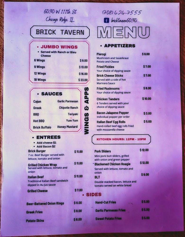 The Brick Tavern Menu image 3